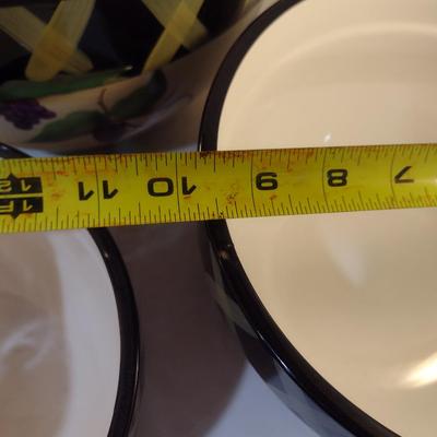 Certified International Hand Painted, Nesting Ceramic Bowls- Three Pieces- 11", 9 1/2", and 8" in Diameter