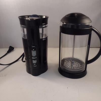 Coffee Grinder and Coffee Press