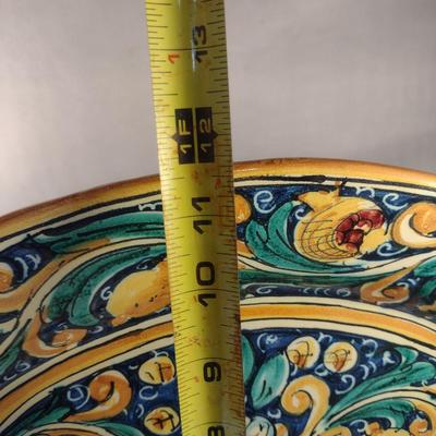 Hand Painted Italian Ceramic Platter- Approx 16" x 11 1/2"