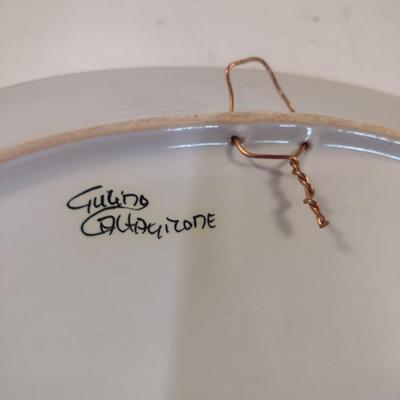 Hand Painted Italian Ceramic Platter- Approx 16" x 11 1/2"