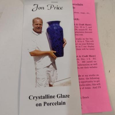 Decorative Bowl Created by Jon Price- Crystalline Glaze on Porcelain- Approx 14" in Diameter