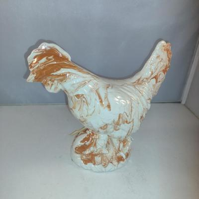 'Carl's Clays' Chicken Design Decorative Figure Formed from Alabama Clay- Approx 8" Tall