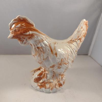 'Carl's Clays' Chicken Design Decorative Figure Formed from Alabama Clay- Approx 8" Tall