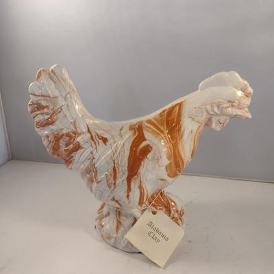 'Carl's Clays' Chicken Design Decorative Figure Formed from Alabama Clay- Approx 8" Tall