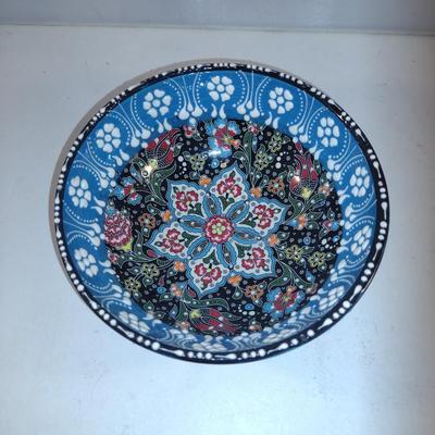 Hand Painted Turkish Design Bowl- Approx 6 1/2" in Diameter