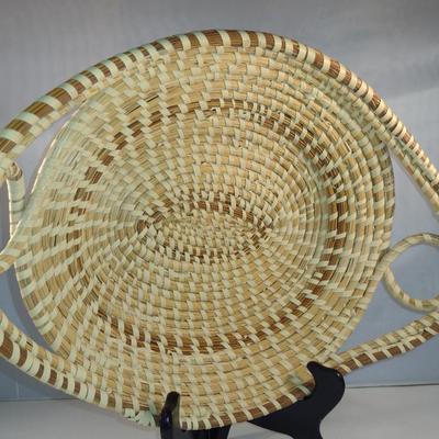 Hand Made, Artisan Created Sweetgrass Basket- Approx 16" x 11"