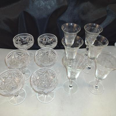Collection of Cordial Glasses- Two Designs- 12 Pieces Total