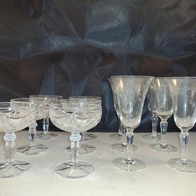 Collection of Cordial Glasses- Two Designs- 12 Pieces Total