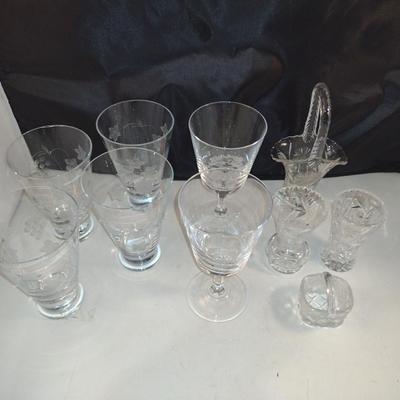 Collection of Glass/Crystal Glasses and Table Ware