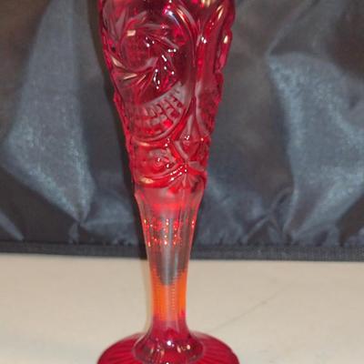 Ruby Red Glass Bud Vase- Approx 6 1/4" Tall