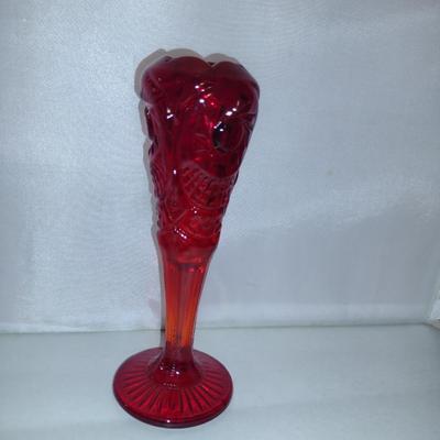 Ruby Red Glass Bud Vase- Approx 6 1/4" Tall