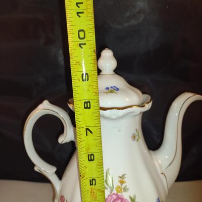 Winterling Bavaria Germany Coffee Pot with Creamer and Covered Sugar Bowl- Mignon Pattern