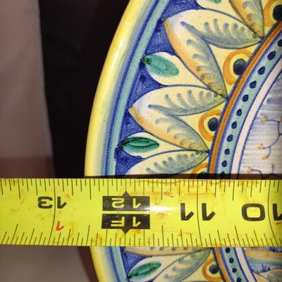 Colorful, Hand Painted Italian Platter- Approx 12 5/8" in Diameter