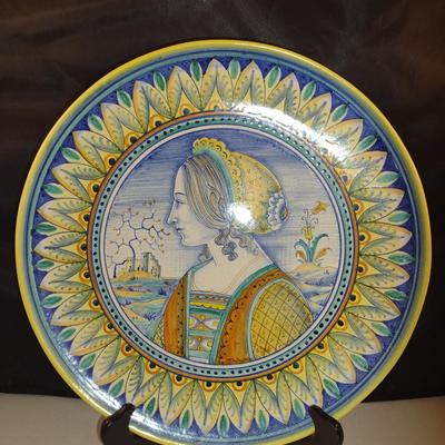 Colorful, Hand Painted Italian Platter- Approx 12 5/8" in Diameter