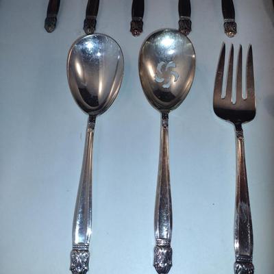 Holmes & Edwards Silver Plated Flatware with Wooden Storage Box- Approx 138 Pieces