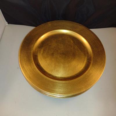 Gold Tone Charger Plates- 13" in Diameter- 12 Pieces