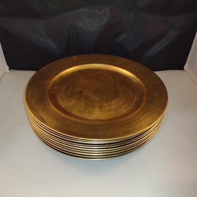 Gold Tone Charger Plates- 13" in Diameter- 12 Pieces