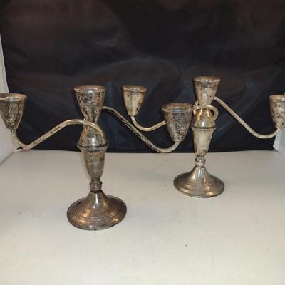Pair of Vintage Weighted Sterling Silver Candelabra- Duchin Creation