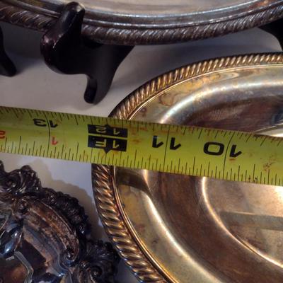 Collection of Metal Serve Ware- Trays and Bowls