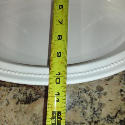 Certified International Porcelain Oval Serving Bowl with Metal Stand- Approx 10" x 15 1/2"