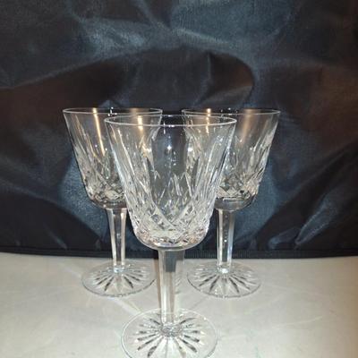 Waterford Crystal Claret Wine Glasses- Lismore Pattern- 6 Pieces