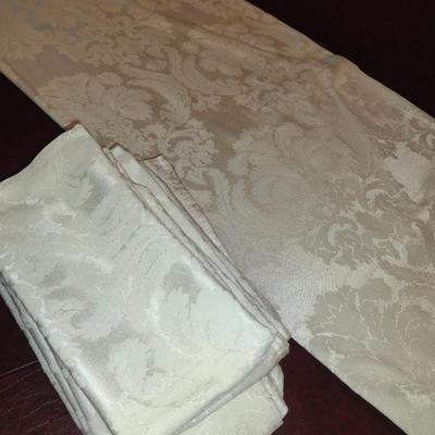 Table Linen and 12 Napkins- Cloth Measures Approx 68" x 140" (#6)