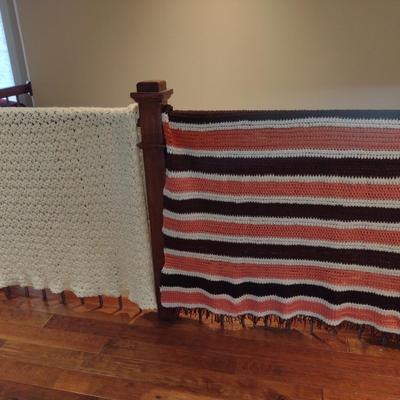 Pair of Handmade Needlework Throws