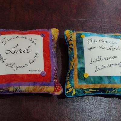Pair of Handmade Pillows- Approx 11" Square