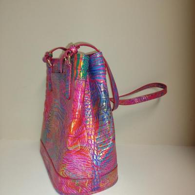 Brahmin Embossed Genuine Leather Handbag- Fiora Rainbow Fish Design from Melbourne Collection- New with Tag and Dust Bag
