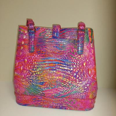 Brahmin Embossed Genuine Leather Handbag- Fiora Rainbow Fish Design from Melbourne Collection- New with Tag and Dust Bag