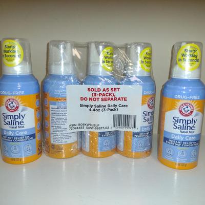 Arm and Hammer Simply Saline Mist- Five New and Sealed Bottles