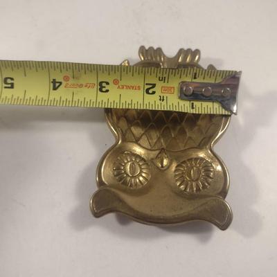 Vintage Brass Owl Design Ash Tray (#2)