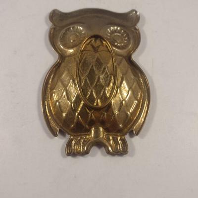 Vintage Brass Owl Design Ash Tray (#2)