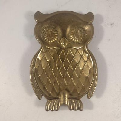 Vintage Brass Owl Design Ash Tray (#2)