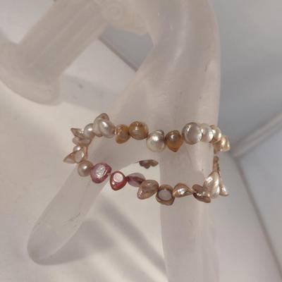 Pair of Natural Baroque Pearl Bracelets Approx 7" Each (#8)