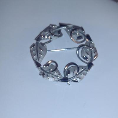 Vintage DCE Sterling Silver Leaf Design Brooch (#15)