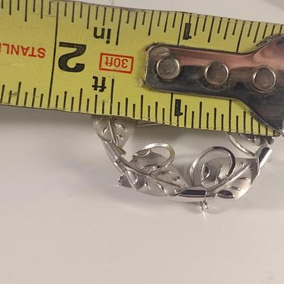 Vintage DCE Sterling Silver Leaf Design Brooch (#15)