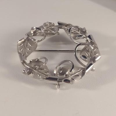 Vintage DCE Sterling Silver Leaf Design Brooch (#15)