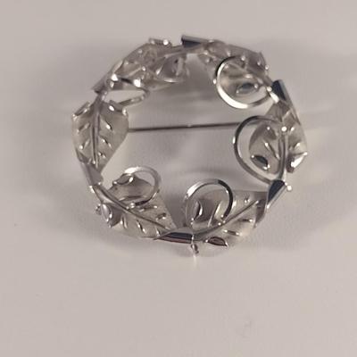 Vintage DCE Sterling Silver Leaf Design Brooch (#15)