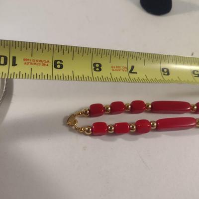 Vintage Beaded Necklace and Clip-on Earring Set (#16)