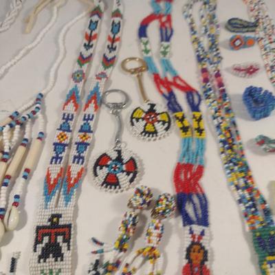 Collection of Native American Design Seed Bead Jewelry (#19)