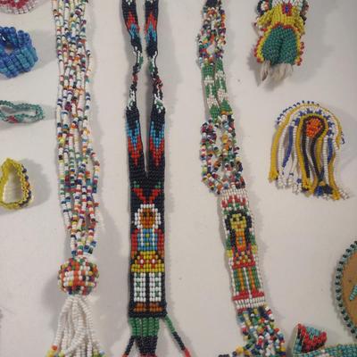 Collection of Native American Design Seed Bead Jewelry (#19)
