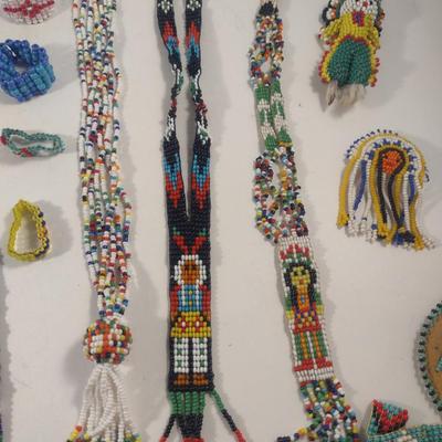 Collection of Native American Design Seed Bead Jewelry (#19)