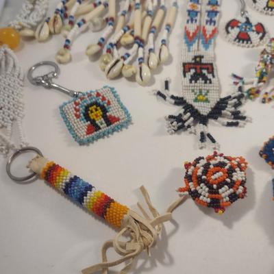 Collection of Native American Design Seed Bead Jewelry (#19)