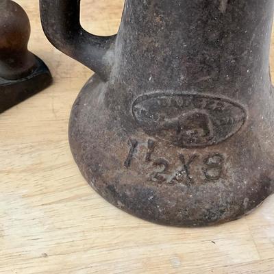Vintage Cast iron Duff PCH Car Jack with vintage cash iron hitch