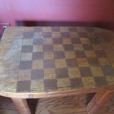 Hand Made Antique Wooden Game Table (LR)