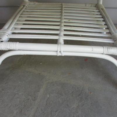 Antique White Wicker Side Table (FP)