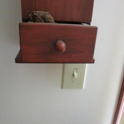 Wooden Primitive Hanging Pipe Box (LR)