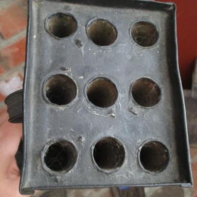 Antique 6 Stick Tin Tapered Candle Mold Primitive Farm House Decor (LR)