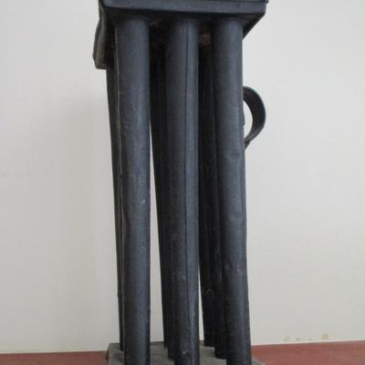Antique 6 Stick Tin Tapered Candle Mold Primitive Farm House Decor (LR)